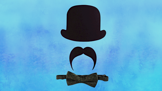 bowler hat and mustache