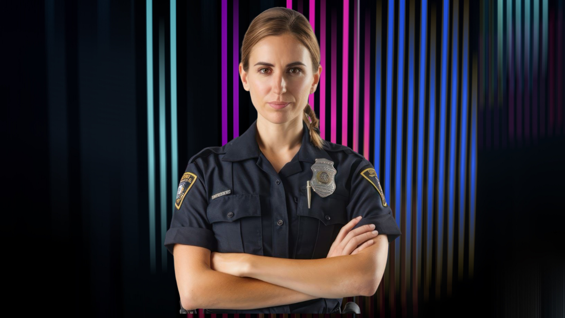 female cop with arms crossed