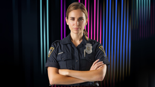 female cop with arms crossed